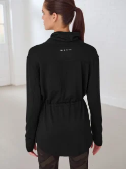Black Active Cowl Neck Sweat Top