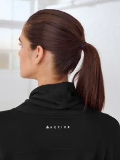 Black Active Cowl Neck Sweat Top