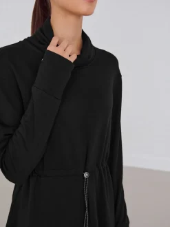 Black Active Cowl Neck Sweat Top