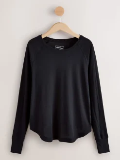 Black Active Crew Neck Long Sleeve T-Shirt
