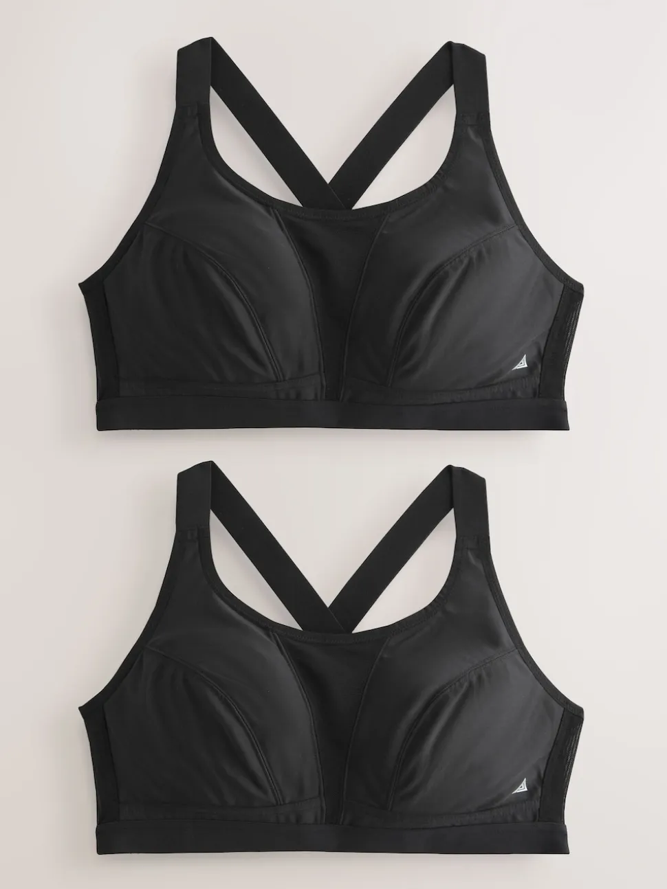 Black Active Sports High Impact Dry Tech Crop Tops 2 Pack