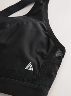 Black Active Sports High Impact Dry Tech Crop Tops 2 Pack