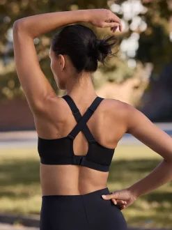 Black Active Sports High Impact Dry Tech Crop Tops 2 Pack