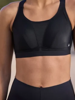 Black Active Sports High Impact Dry Tech Crop Tops 2 Pack