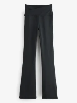 Black Active Wrap Waist Flared Leggings