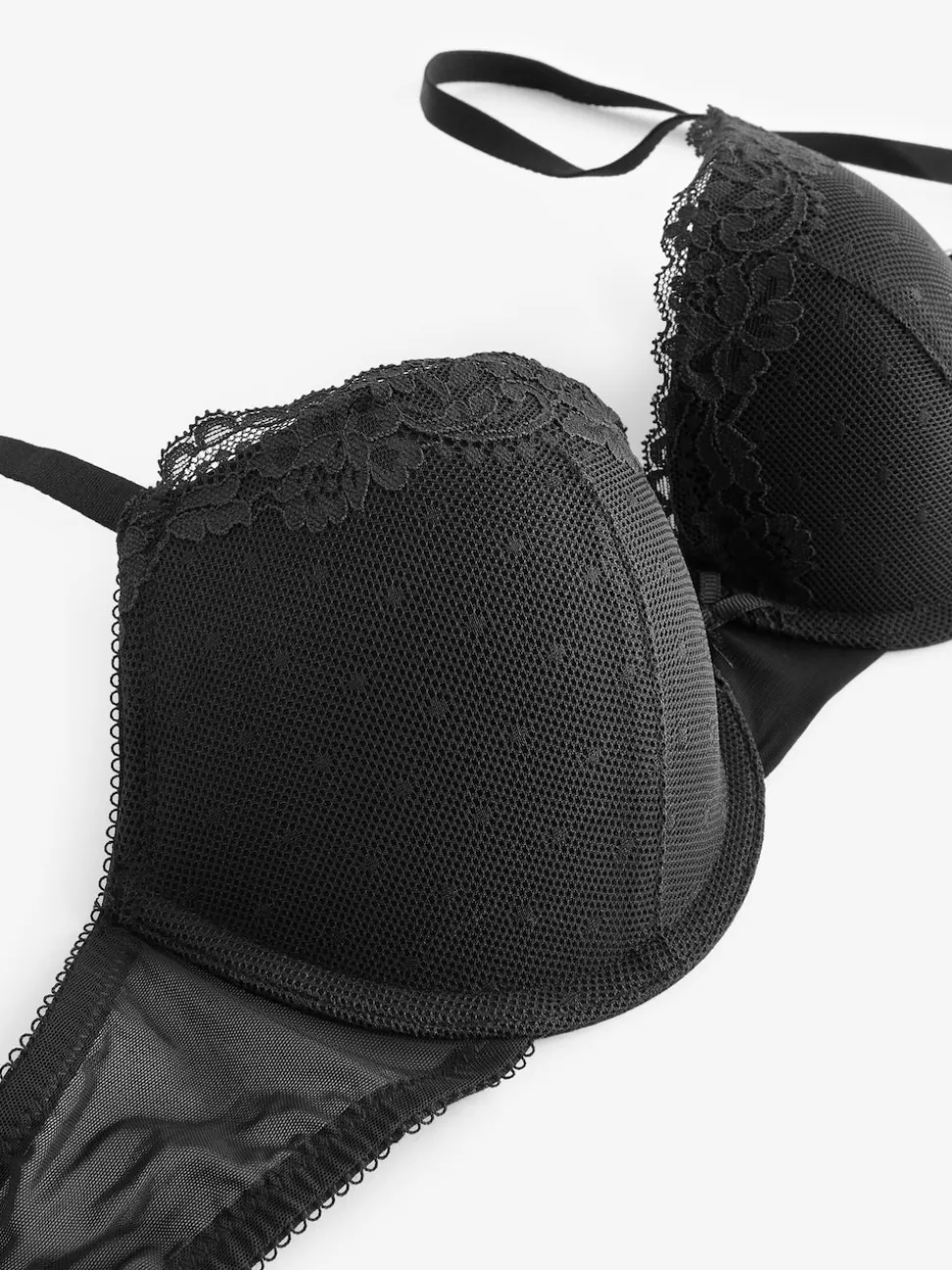 Black A-DD Push Up Padded Balcony Bra