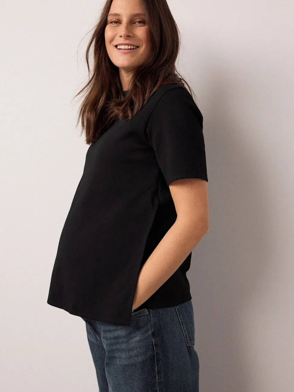 Black and White Maternity Nursing T-Shirts 2 Pack