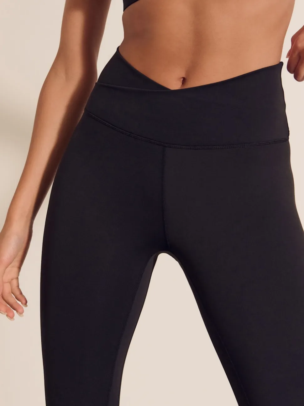 Black Balance Wrap Front Yoga Leggings