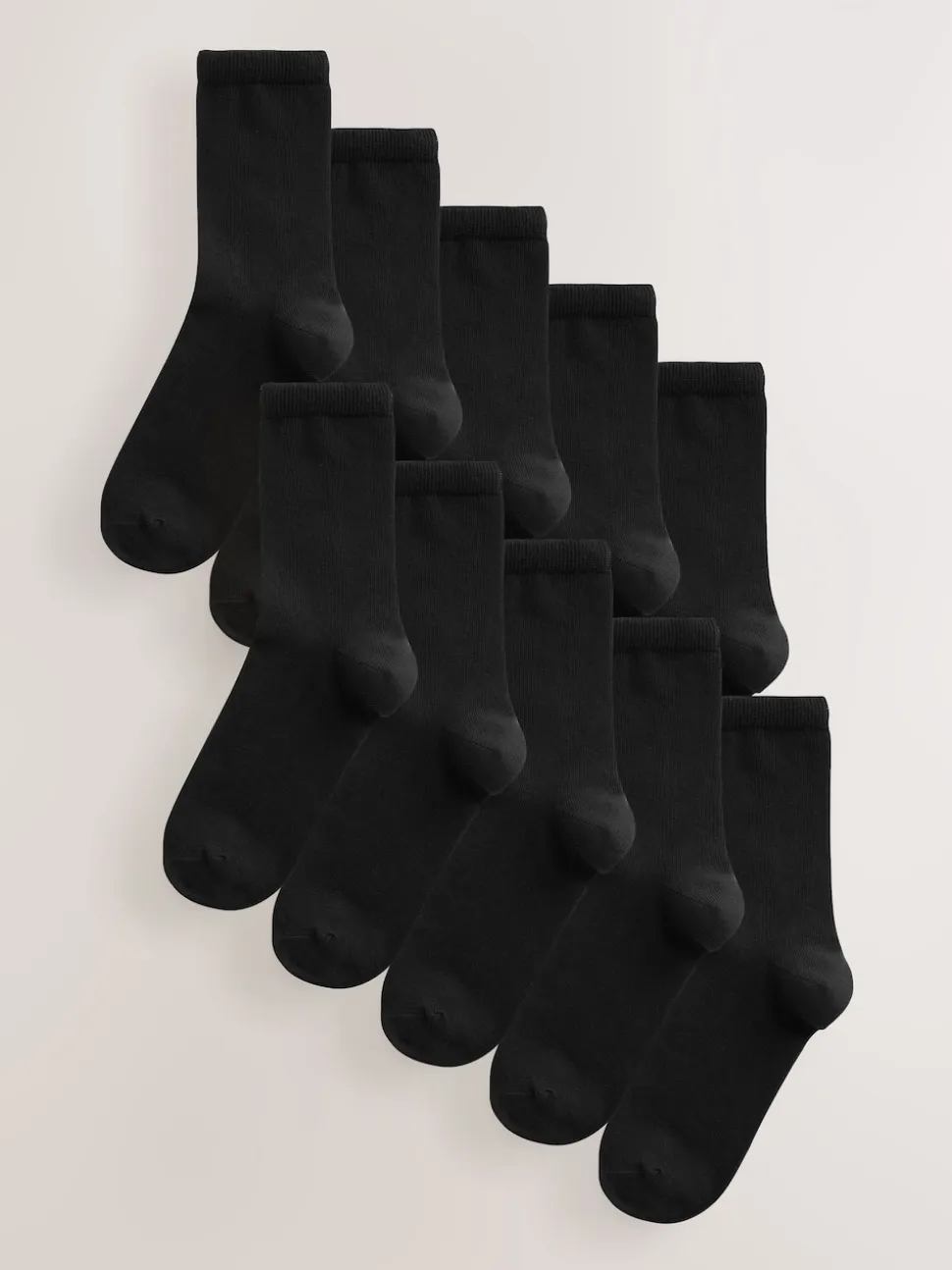 Black Basic Ankle Socks 10 Pack