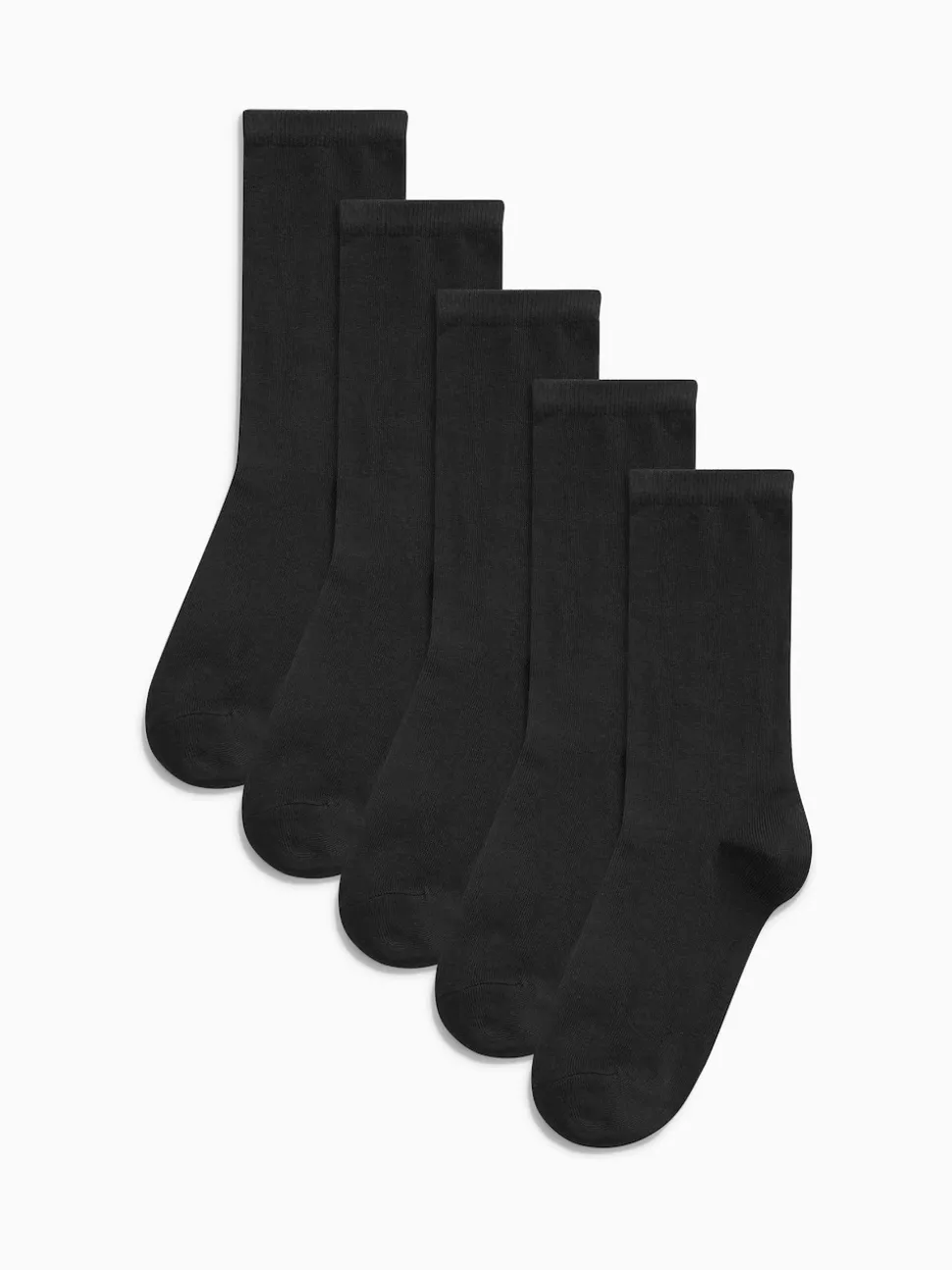 Black Basic Ankle Socks Five Pack