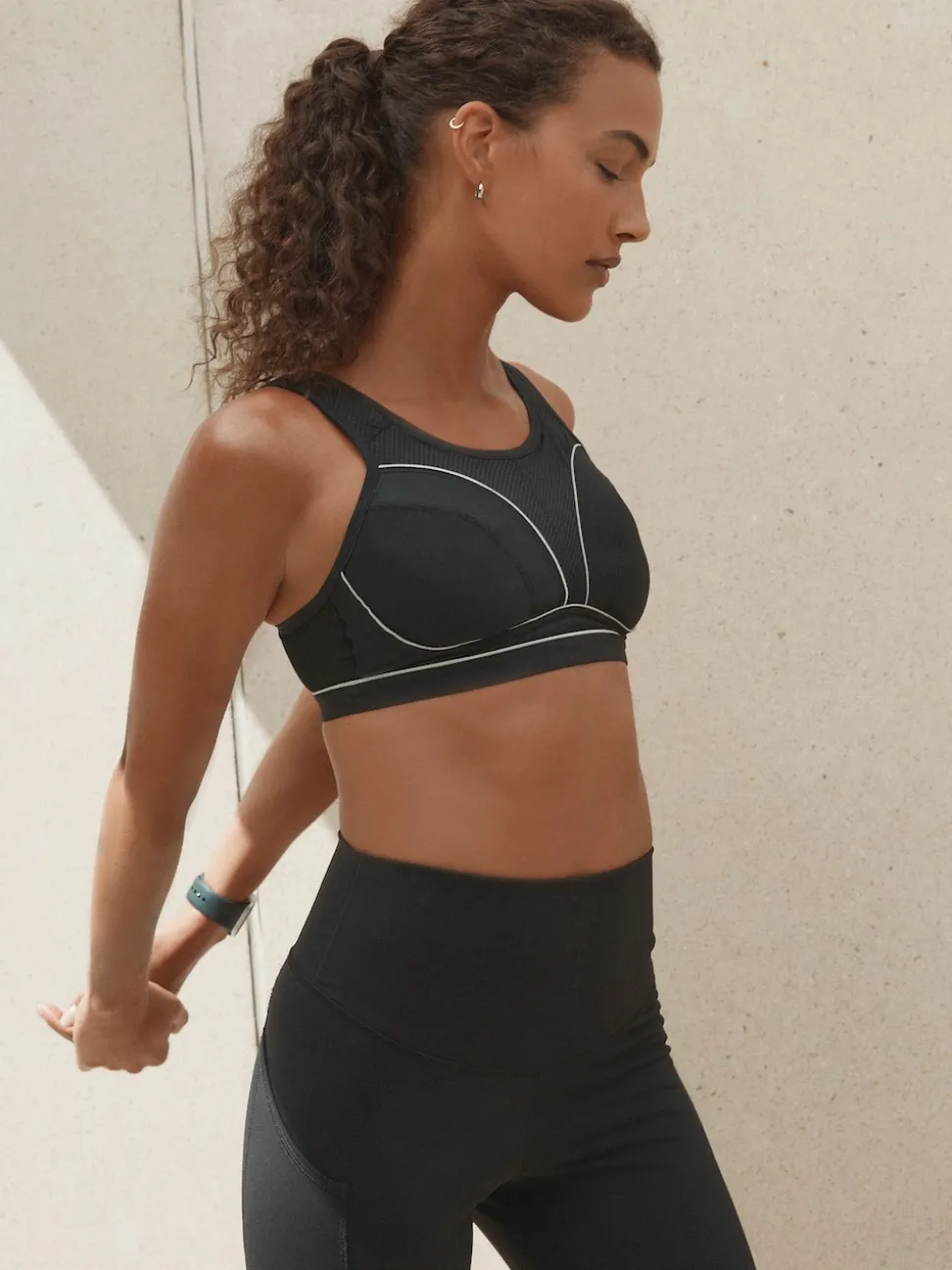 Black B-G Active Sports High Impact Dry Tech Non Pad Bra