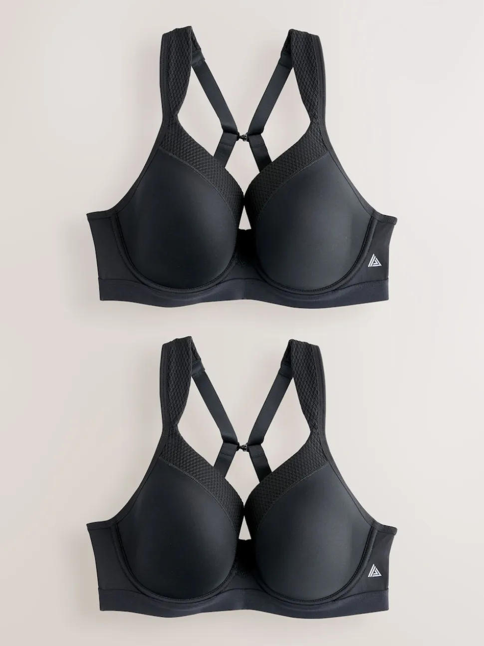 Black B-G High Impact Dry Tech Full Cup Wired Sports Bras 2 Pack