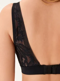 Black B-H Lace Total Support Non Pad Non Wire Ultimate Comfort Bra