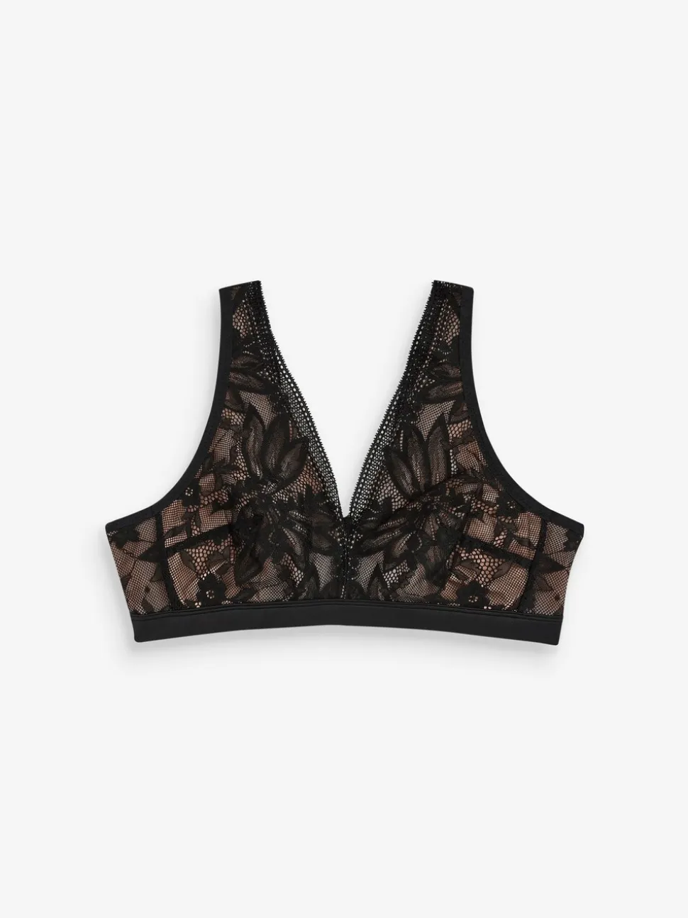 Black B-H Lace Total Support Non Pad Non Wire Ultimate Comfort Bra
