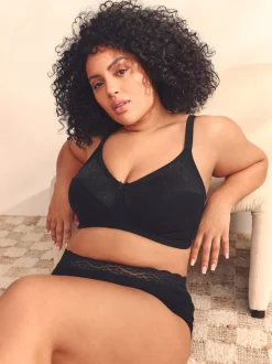 Black B-H Total Support Full Cup Non Wire Cotton Ultimate Comfort Bra