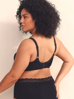 Black B-H Total Support Full Cup Non Wire Cotton Ultimate Comfort Bra