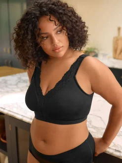 Black B-H Total Support Ultimate Comfort Supersoft Non Pad Non Wire Bra