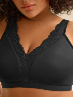 Black B-H Total Support Ultimate Comfort Supersoft Non Pad Non Wire Bra