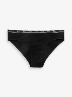 Black Bikini Cotton Logo Knickers 4 Pack