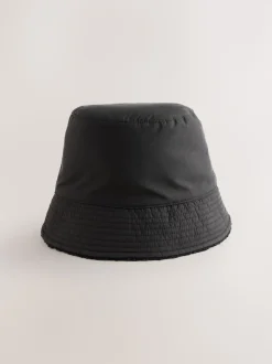 Black Borg/Nylon Reversible Bucket Hat