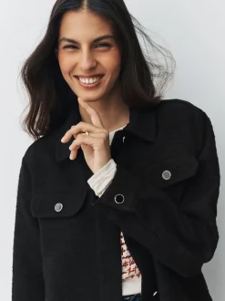 Black Boucle Shacket