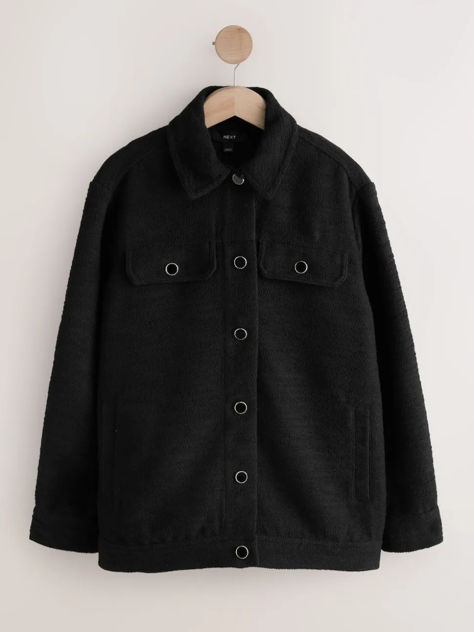 Black Boucle Shacket