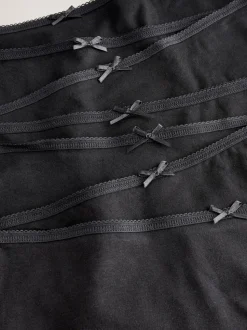 Black Boyshort Cotton Rich Knickers 7 Pack