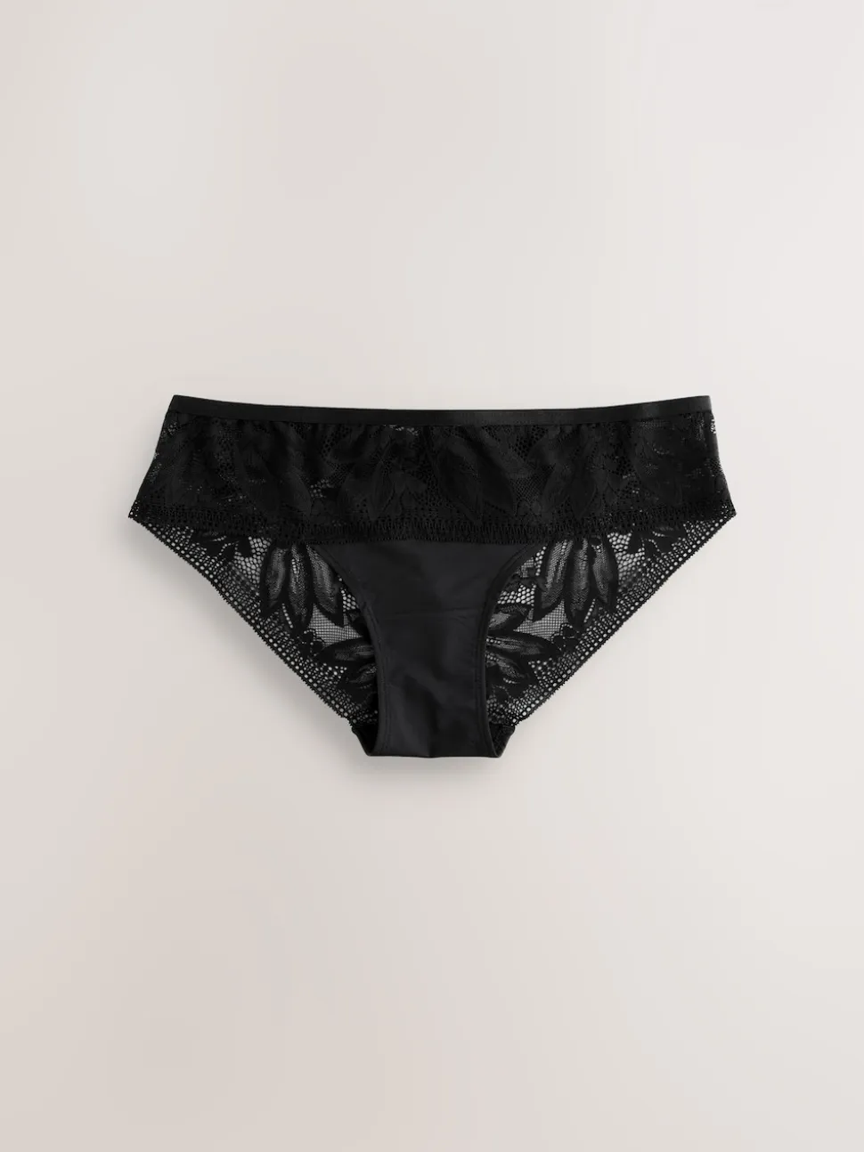 Black Brazilian Lace And Microfibre Knickers