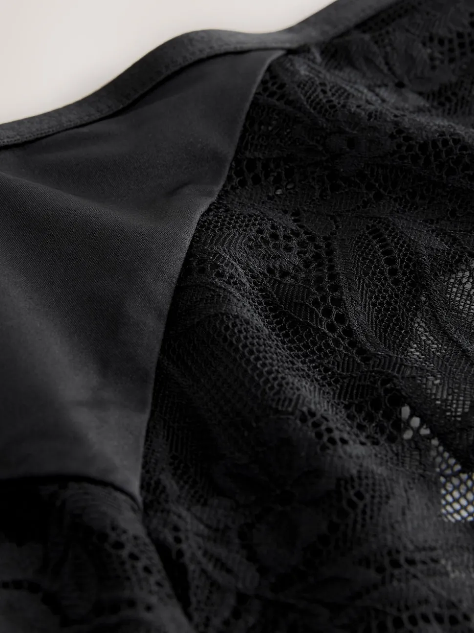 Black Brazilian Lace And Microfibre Knickers
