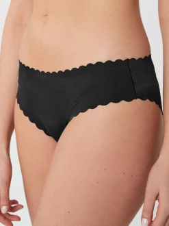 Black Brazilian No VPL Scallop Edge Knickers