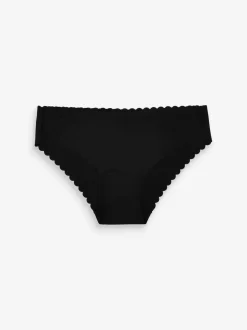 Black Brazilian No VPL Scallop Edge Knickers