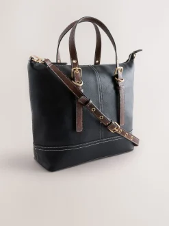 Black Buckle Hand Held Bag