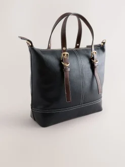 Black Buckle Hand Held Bag