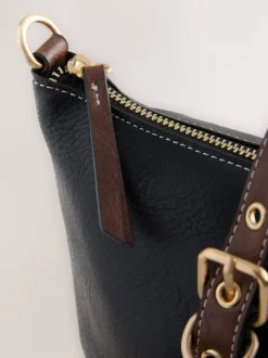 Black Buckle Hand Held Bag