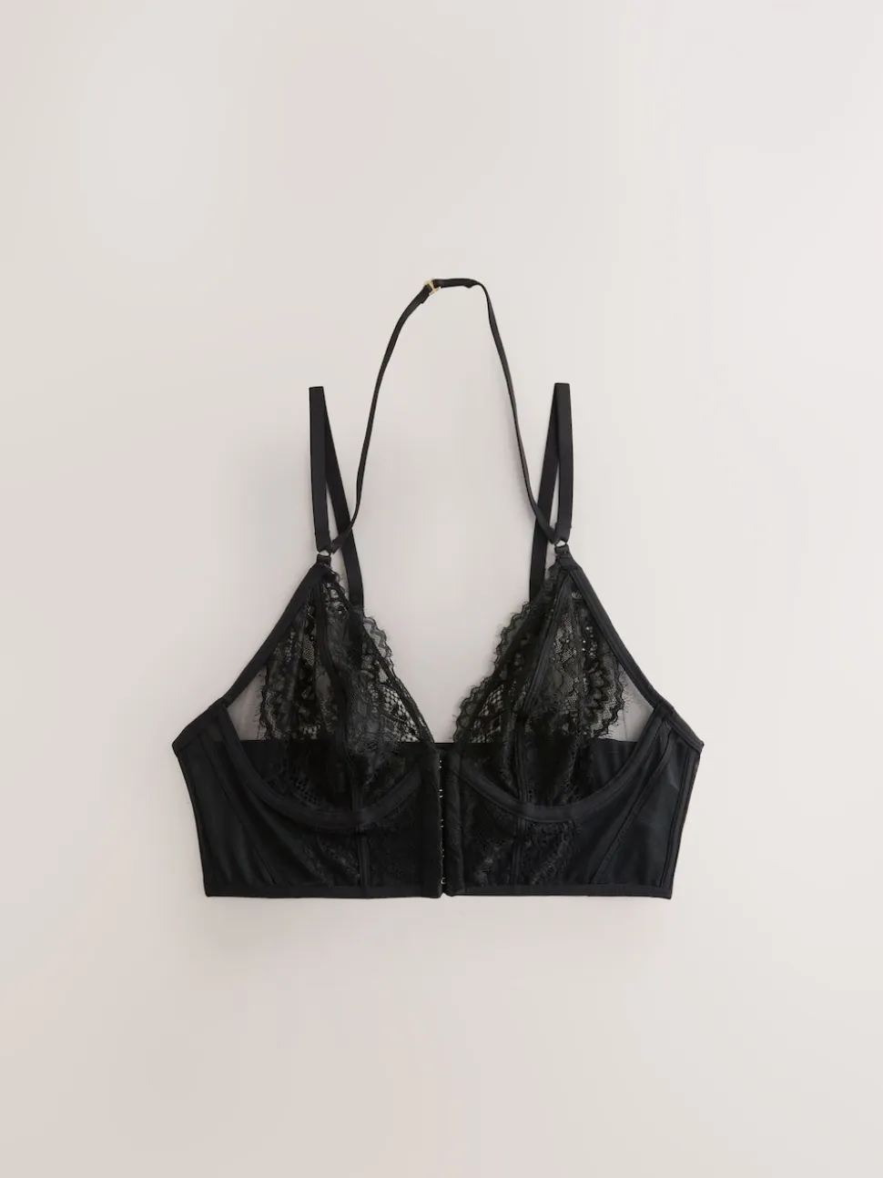 Black Bustier A-E Lace Bra