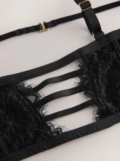 Black Bustier A-E Lace Bra