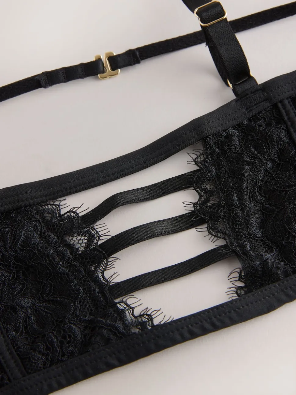 Black Bustier A-E Lace Bra