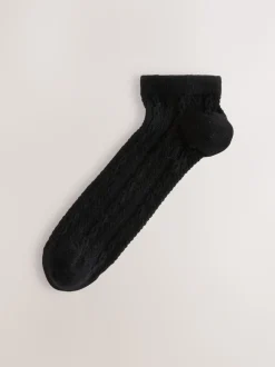 Black Cable Cable Trainer Socks 4 Pack