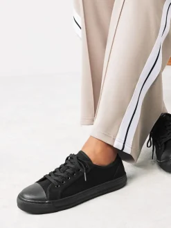 Black Canvas Baseball Trainers