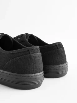Black Canvas Baseball Trainers