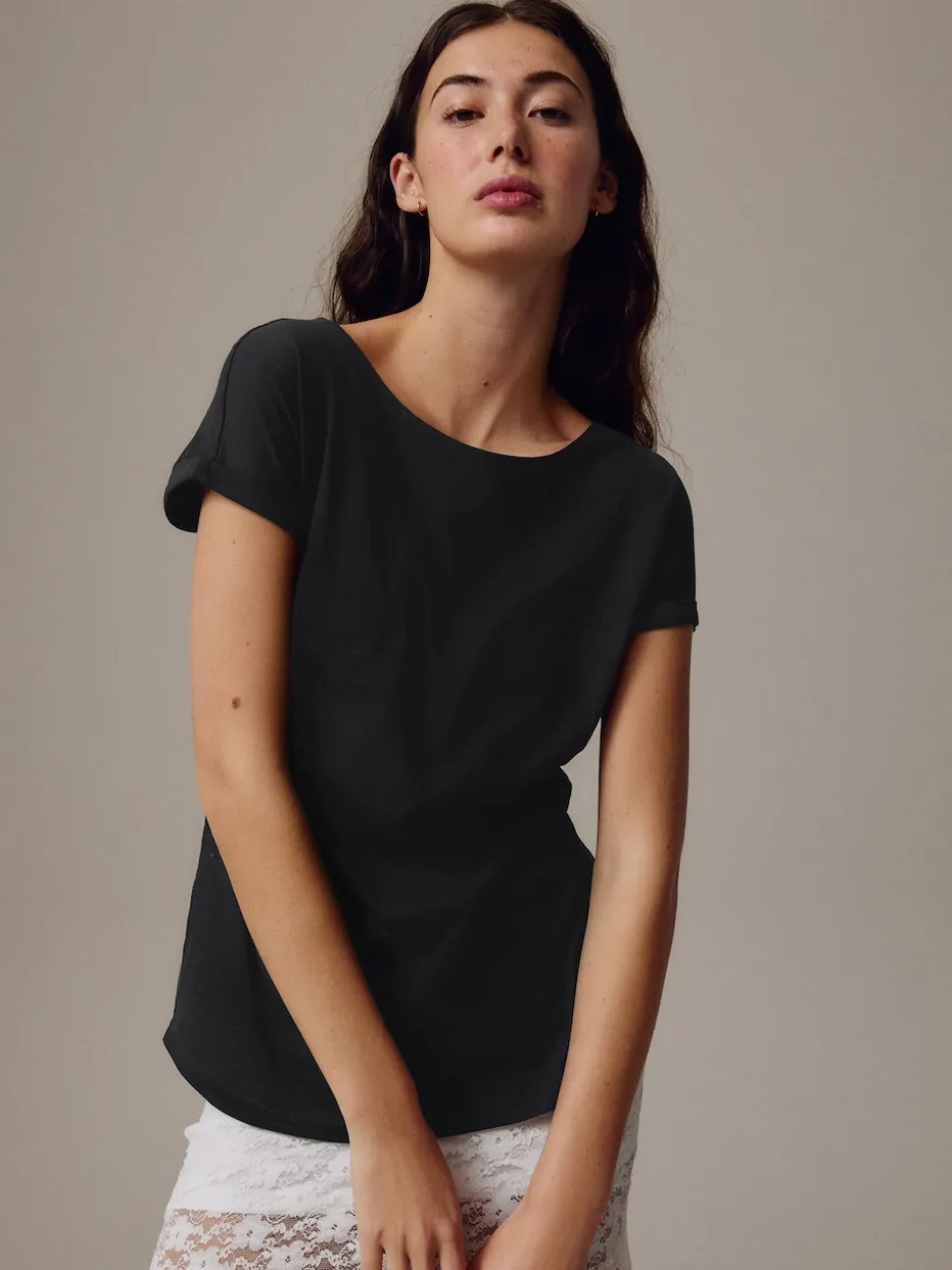 Black Cap Sleeve T-Shirt