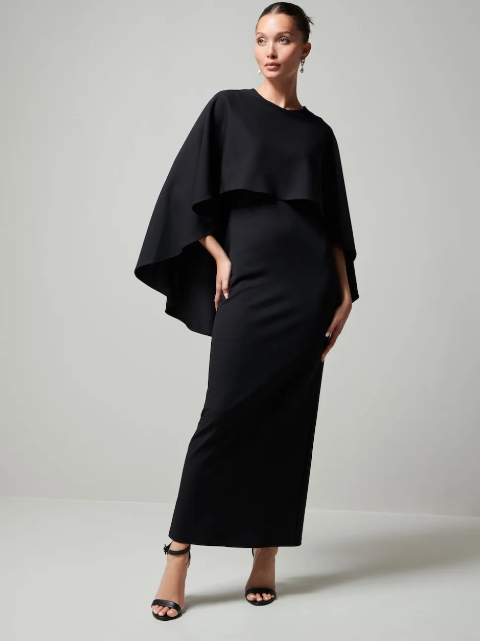 Black Cape Maxi Dress