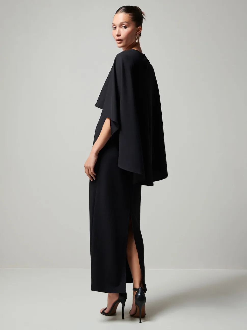 Black Cape Maxi Dress