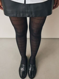 Black Check Pattern Tights 1 Pack