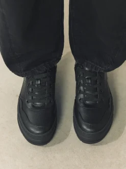 Black Cleat Chunky Lace Up Trainers