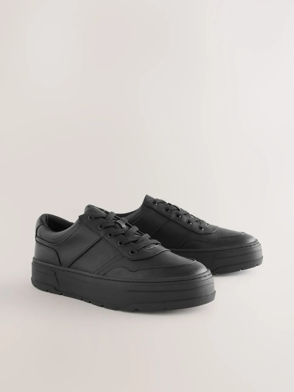 Black Cleat Chunky Lace Up Trainers