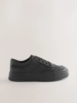 Black Cleat Chunky Lace Up Trainers