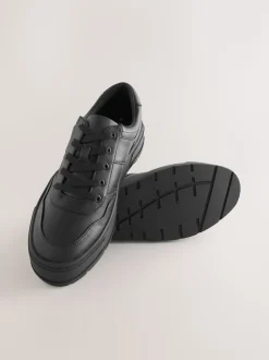 Black Cleat Chunky Lace Up Trainers