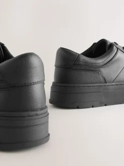 Black Cleat Chunky Lace Up Trainers