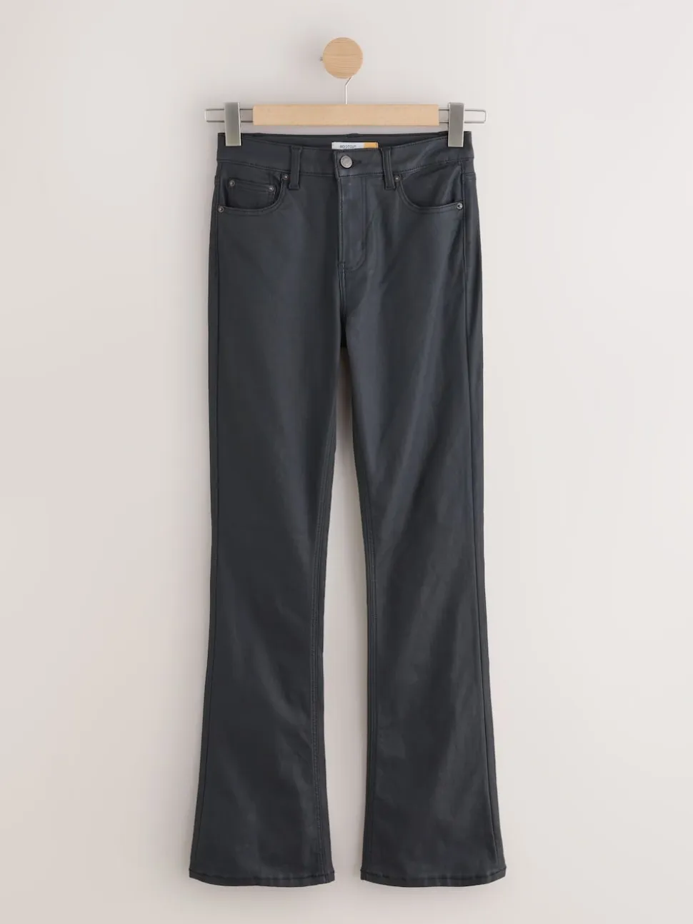 Black Coated Bootcut Jeans